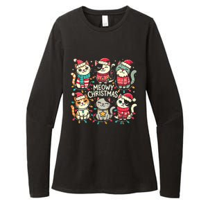 Cute Christmas Cats In Festive Outfits Design With Holiday Womens CVC Long Sleeve Shirt