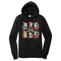 Cute Christmas Cats In Festive Outfits Design With Holiday Women's Pullover Hoodie