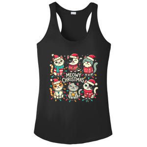 Cute Christmas Cats In Festive Outfits Design With Holiday Ladies PosiCharge Competitor Racerback Tank