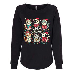 Cute Christmas Cats In Festive Outfits Design With Holiday Womens California Wash Sweatshirt