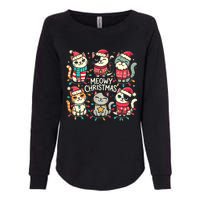 Cute Christmas Cats In Festive Outfits Design With Holiday Womens California Wash Sweatshirt