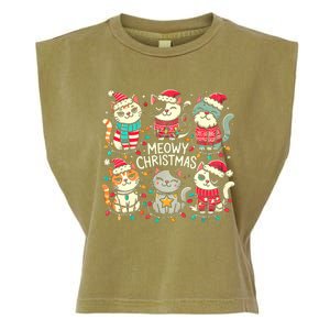 Cute Christmas Cats In Festive Outfits Design With Holiday Garment-Dyed Women's Muscle Tee