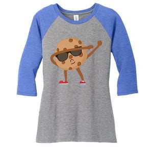 Chocolate Chip Cookie Funny Dabbing Drop Cookie Baking Lover Gift Women's Tri-Blend 3/4-Sleeve Raglan Shirt