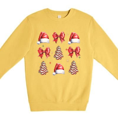 Cute Christmas Coquette Bow Xmas Pajamas Family Matching Premium Crewneck Sweatshirt