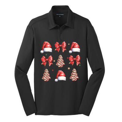 Cute Christmas Coquette Bow Xmas Pajamas Family Matching Silk Touch Performance Long Sleeve Polo