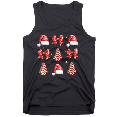 Cute Christmas Coquette Bow Xmas Pajamas Family Matching Tank Top