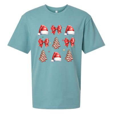 Cute Christmas Coquette Bow Xmas Pajamas Family Matching Sueded Cloud Jersey T-Shirt