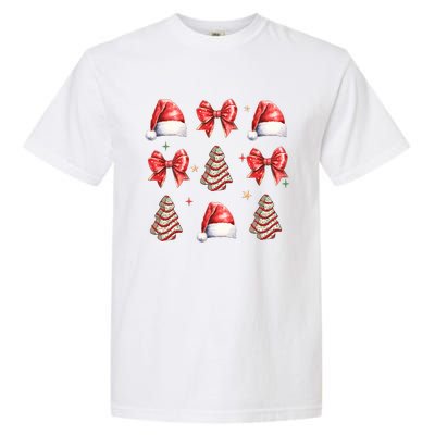 Cute Christmas Coquette Bow Xmas Pajamas Family Matching Garment-Dyed Heavyweight T-Shirt