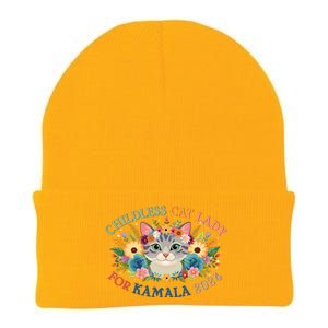 Cute Childless Cat Lady For Kamala Harris 2024 Election Knit Cap Winter Beanie