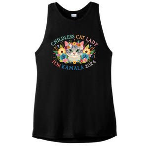 Cute Childless Cat Lady For Kamala Harris 2024 Election Ladies PosiCharge Tri-Blend Wicking Tank