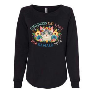 Cute Childless Cat Lady For Kamala Harris 2024 Election Womens California Wash Sweatshirt