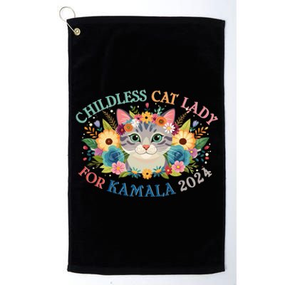 Cute Childless Cat Lady For Kamala Harris 2024 Election Platinum Collection Golf Towel