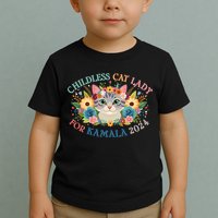 Cute Childless Cat Lady For Kamala Harris 2024 Election Toddler T-Shirt