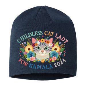 Cute Childless Cat Lady For Kamala Harris 2024 Election Sustainable Beanie