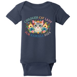 Cute Childless Cat Lady For Kamala Harris 2024 Election Baby Bodysuit