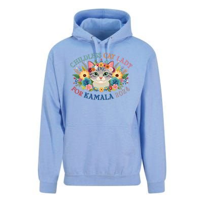 Cute Childless Cat Lady For Kamala Harris 2024 Election Unisex Surf Hoodie