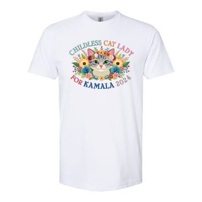 Cute Childless Cat Lady For Kamala Harris 2024 Election Softstyle® CVC T-Shirt