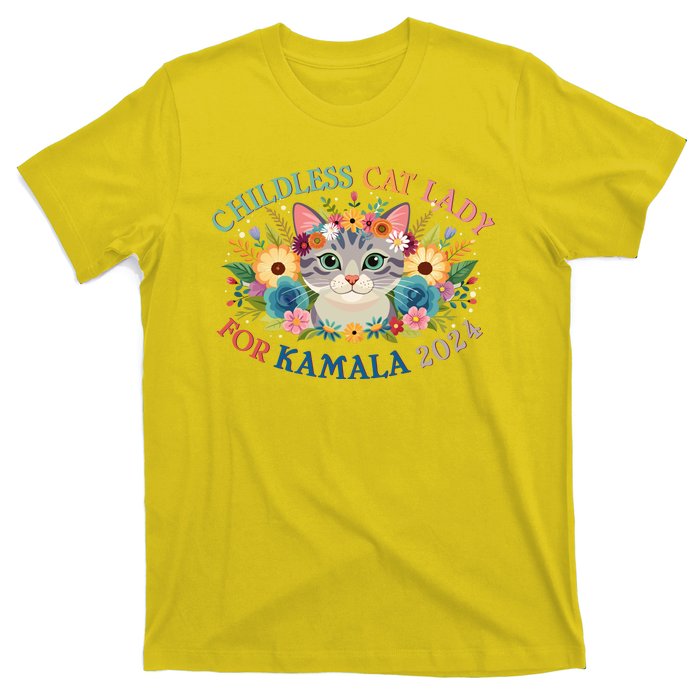 Cute Childless Cat Lady For Kamala Harris 2024 Election T-Shirt