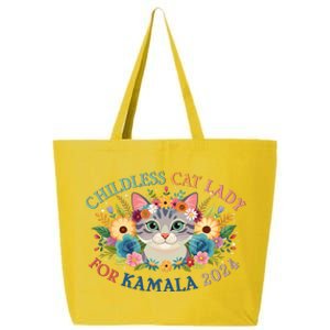 Cute Childless Cat Lady For Kamala Harris 2024 Election 25L Jumbo Tote