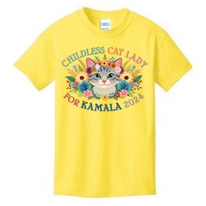 Cute Childless Cat Lady For Kamala Harris 2024 Election Kids T-Shirt