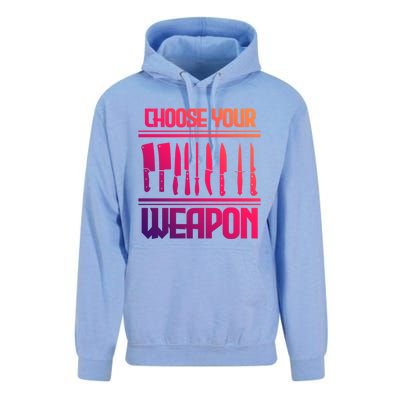 Cooking Chef Cook Knives Funny Choose Your Weapon Cute Gift Unisex Surf Hoodie