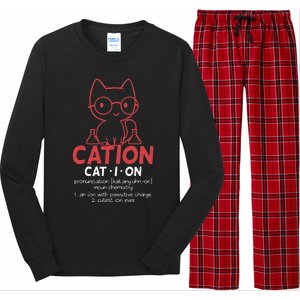 Chemistry Chemist Cation Definition Cat Funny Gift Long Sleeve Pajama Set