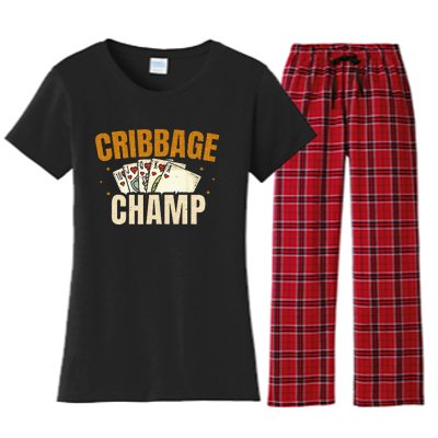 Cribbage Champ Card Game Players Women's Flannel Pajama Set