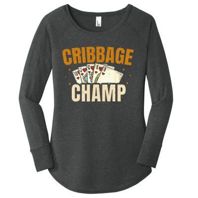 Cribbage Champ Card Game Players Women's Perfect Tri Tunic Long Sleeve Shirt