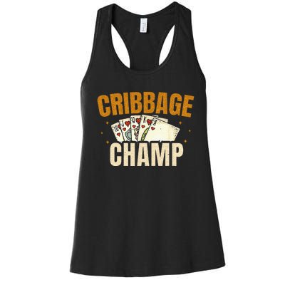 Cribbage Champ Card Game Players Women's Racerback Tank