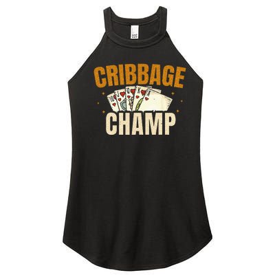 Cribbage Champ Card Game Players Women's Perfect Tri Rocker Tank