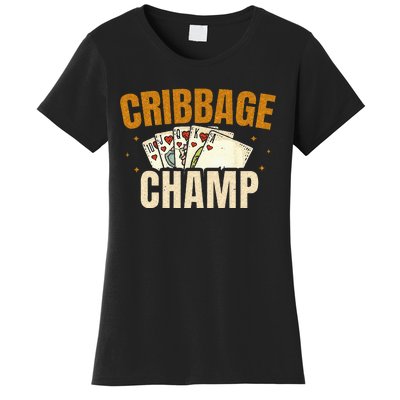 Cribbage Champ Card Game Players Women's T-Shirt