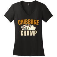 Cribbage Champ Card Game Players Women's V-Neck T-Shirt