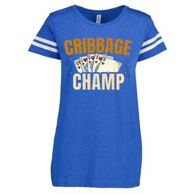 Cribbage Champ Card Game Players Enza Ladies Jersey Football T-Shirt