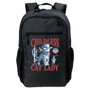 Cowboy Cat Childless Cat Lady For Kamala Election Voting Daily Commute Backpack