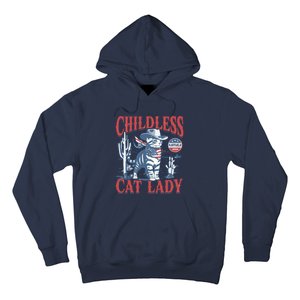 Cowboy Cat Childless Cat Lady For Kamala Election Voting Hoodie