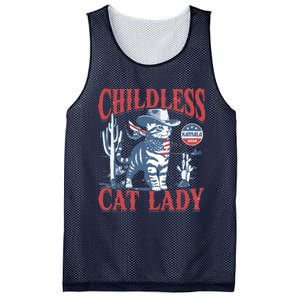 Cowboy Cat Childless Cat Lady For Kamala Election Voting Mesh Reversible Basketball Jersey Tank