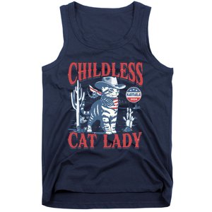 Cowboy Cat Childless Cat Lady For Kamala Election Voting Tank Top