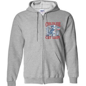 Cowboy Cat Childless Cat Lady For Kamala Election Voting Full Zip Hoodie