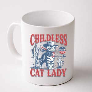 Cowboy Cat Childless Cat Lady For Kamala Election Voting Coffee Mug