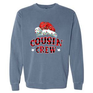 Christmas Cousin Crew Buffalo Red Plaid Pajamas Family Xmas Gift Garment-Dyed Sweatshirt