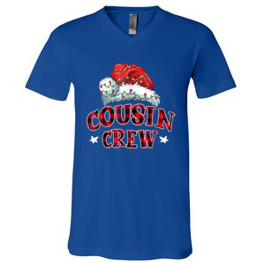 Christmas Cousin Crew Buffalo Red Plaid Pajamas Family Xmas Gift V-Neck T-Shirt