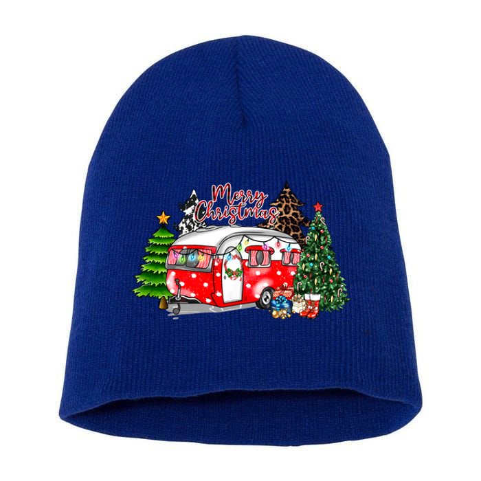 Christmas Camping Camp Lover Funny Camper Christmas Gift Short Acrylic Beanie