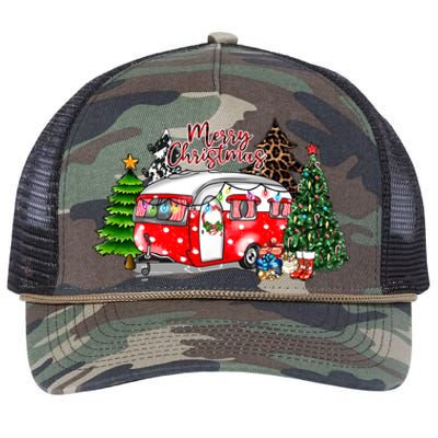 Christmas Camping Camp Lover Funny Camper Christmas Gift Retro Rope Trucker Hat Cap