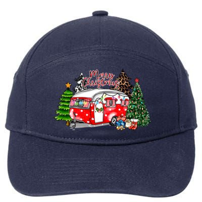 Christmas Camping Camp Lover Funny Camper Christmas Gift 7-Panel Snapback Hat