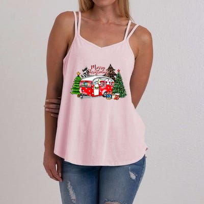 Christmas Camping Camp Lover Funny Camper Christmas Gift Women's Strappy Tank