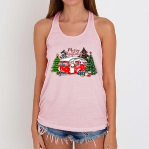 Christmas Camping Camp Lover Funny Camper Christmas Gift Women's Knotted Racerback Tank