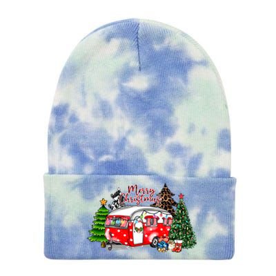 Christmas Camping Camp Lover Funny Camper Christmas Gift Tie Dye 12in Knit Beanie