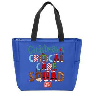 Christmas Critical Care Squad Nurse Tech And Aide Assistant Er Gift Zip Tote Bag