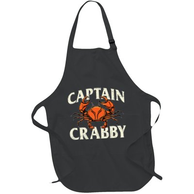 Captain Crabby Crustacean Crabber Crabbing Seafood Lover Full-Length Apron With Pockets