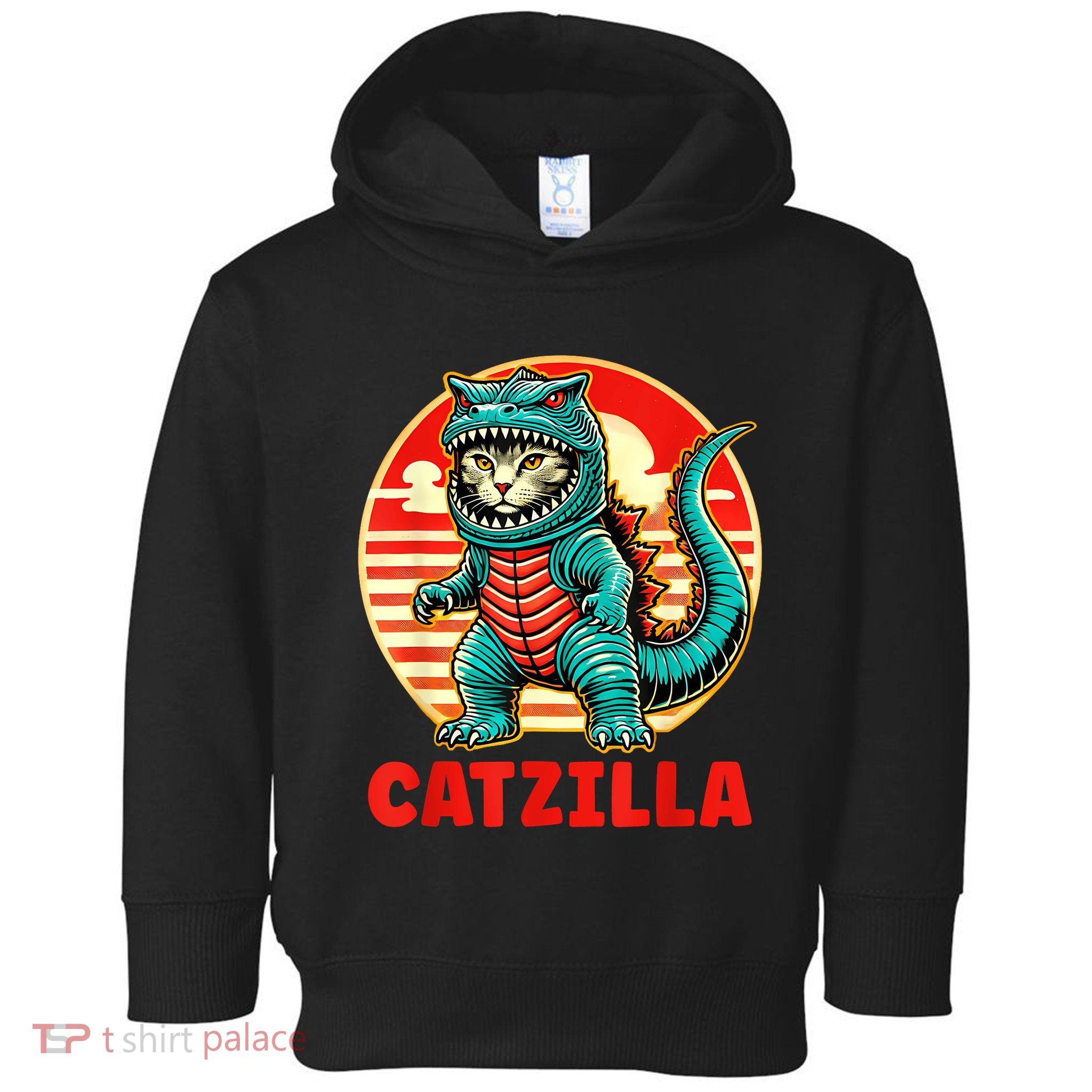 Cat Catzilla Cat Mom Cat Dad Toddler Hoodie